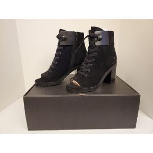 Frye Danica Lug Combat Boots size‎ 8.5 black Open toe Women's